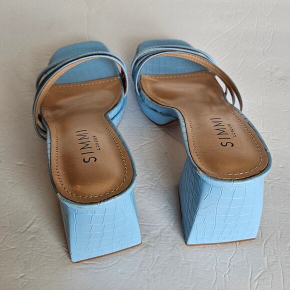 Simmi London Kellie Platform Mule Sandals in Blue Women's Size 6 Date Night Out - Picture 6 of 12
